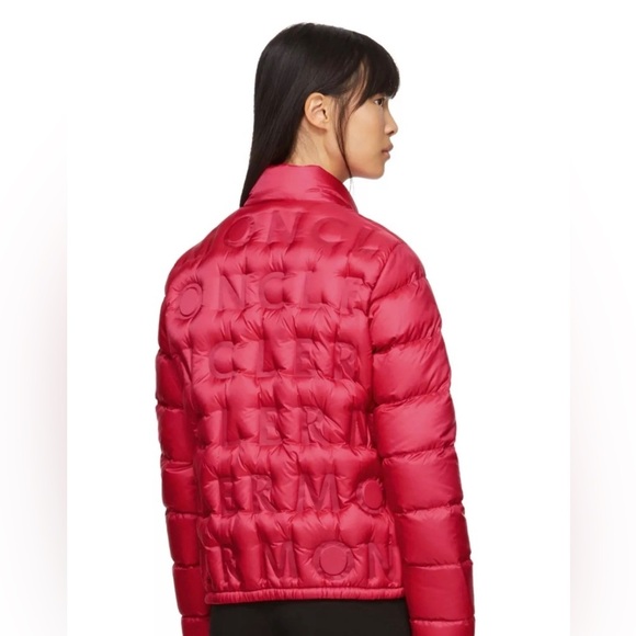 NWOT MONCLER Pink Down Vilnius Logo Jacket Sz 1. - Picture 3 of 8